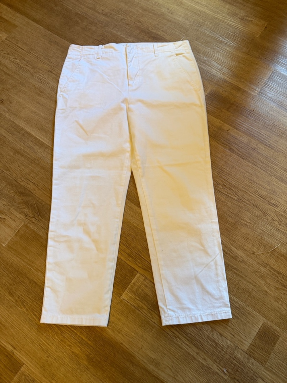 Vince white cotton straight leg pants